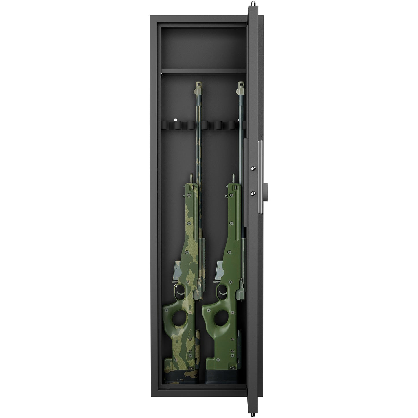 Fingerprint Touch Panel In-Wall Safe,Hidden Wall Gun Safe for Rifles and Pistols with Adjustable Shelves,Assembled Storege Gun Safe for Firearm and Valuables (Black-Fingerprint)