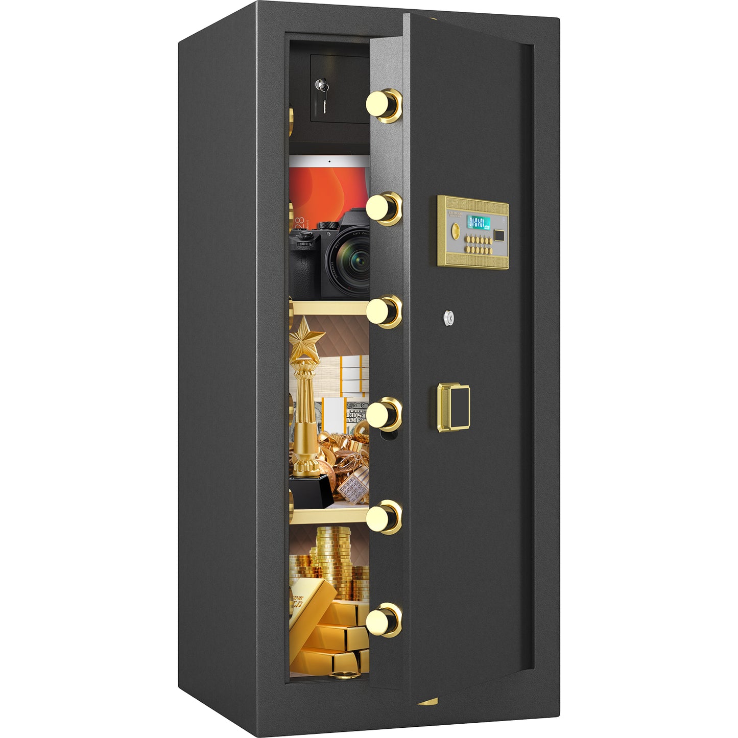 OME K3-120D Extra Large Safe Box, 14.1 Cubic Feet Heavy Duty Big Safe with Security Double Key Lock & Seperate Lock Box