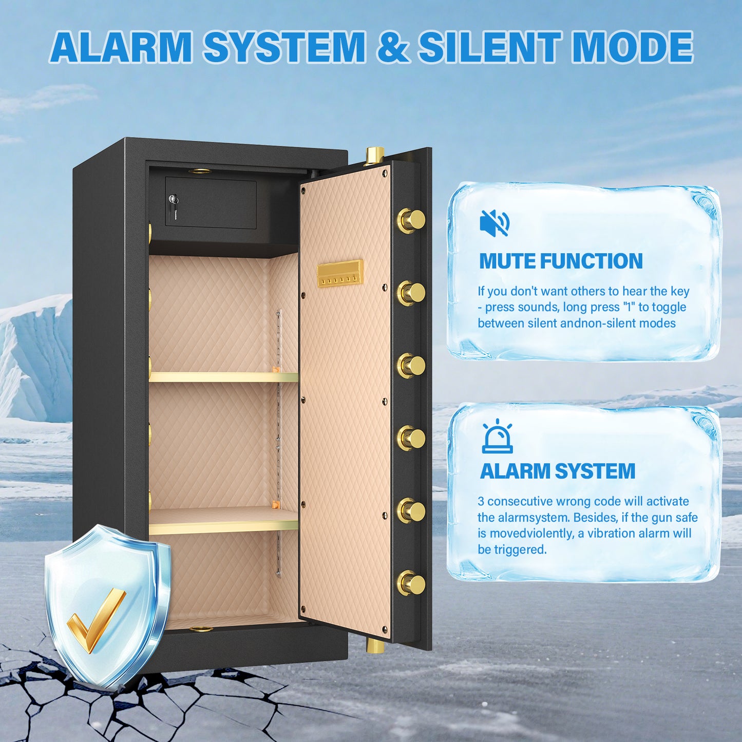 BM-K3-150D-Extra Large Safe Box, 17.6 Cubic Feet Heavy Duty Big Safe with Security Double Key Lock & Seperate Lock Box