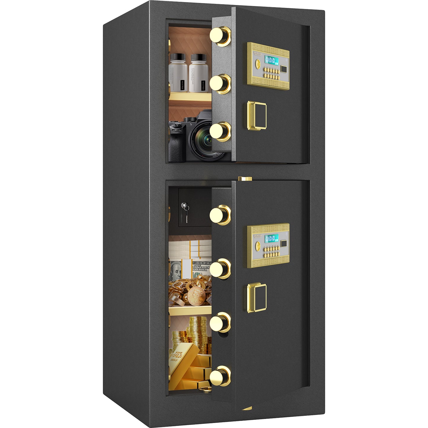 OME K3-120S Extra Large Safe Box, 13.8 Cubic Feet Heavy Duty Big Safe with Security Double Key Lock & Seperate Lock Box