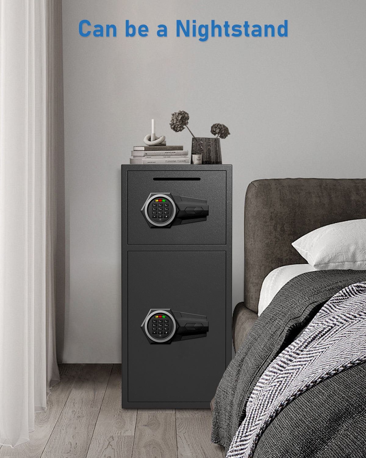 OME-KL-75D 2025 NEW Large Home safe Fireproof Waterproof, 6.5 Cub Money Safe Box with Slot & Metal Deposit Storage Box, Home Safe with Dual Alarm System & Mute Mode for Valuables