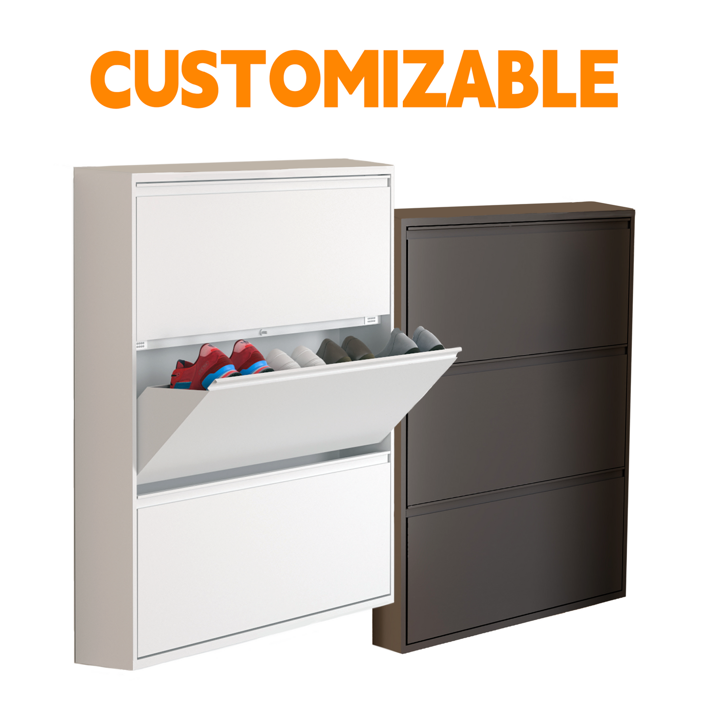 Wholesale 3 Drawer Metal Shoe Cabinet Cupboard Steel Shoe Rack Narrow Shoe Locker Storage Cabinet For Home Hallway