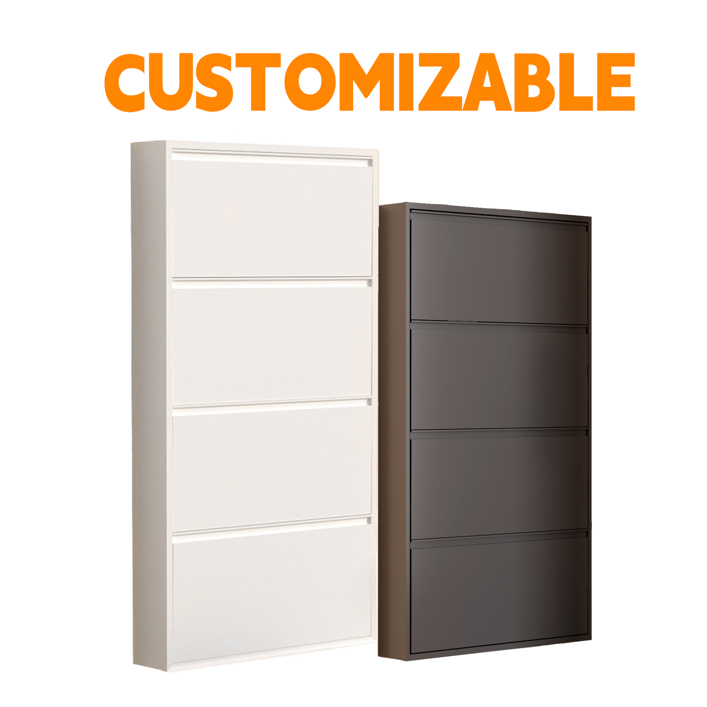Services Hallway Shoe Cupboard Steel Thin Shoe Cabinets Narrow Shoe Rack Cabinet With 4 Flip Drawer