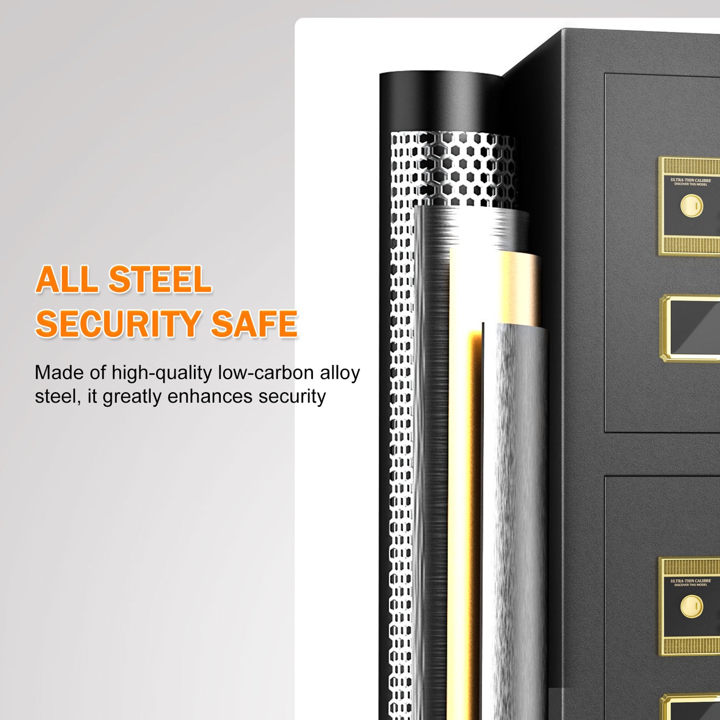 KAV Extra Large Safe Box, 17.3 Cubic Feet Heavy Duty Big Safe with Security Double Key Lock & Seperate Lock Box