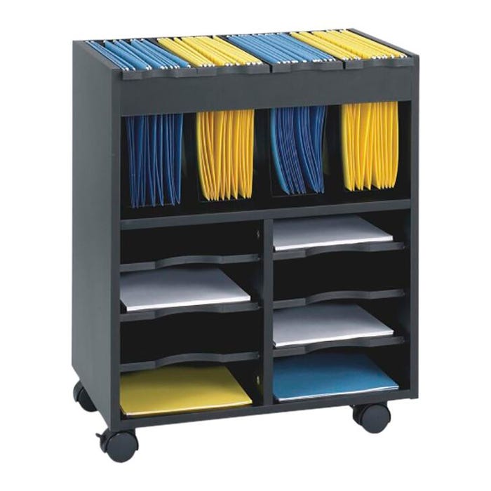 Safco File Storage with Bin, 14-1/2 x 21-1/2 x 26-1/3 Inches, Black