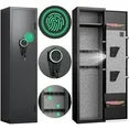 Riflevault 2-3 Biometric Fingerprint Gun Safe for Guns and Pistols, Quick Access Gun Safe with Silent Mode and Alarm System, Gun Cabinet with Removable Shelf and 2 Adjustable Gun Slots