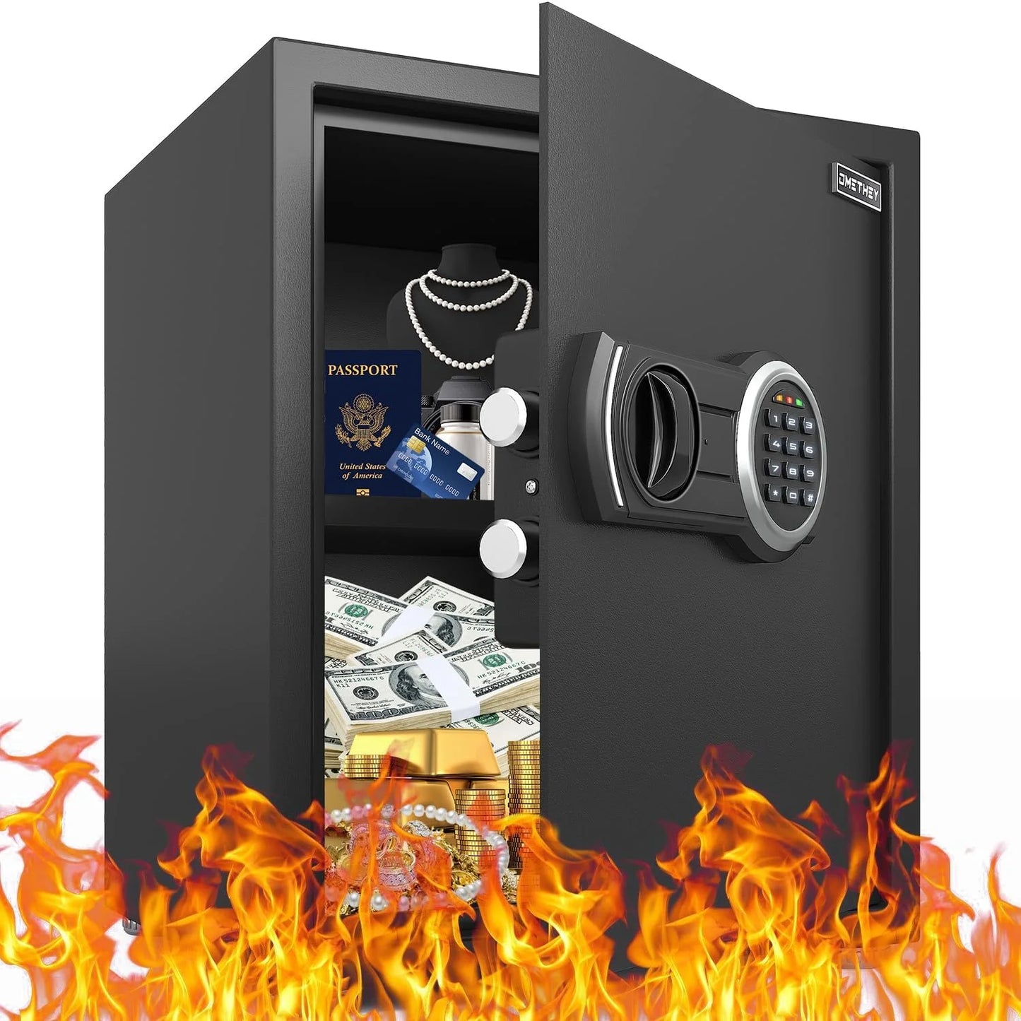 WC2.0 Cub Safe Box, Home Safe with Backlit Digital Keypad and Mute Function, Money Safe with LED Light & Removable Shelf, Security Safe for Home, Office and Hotel