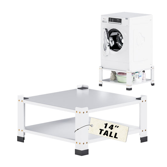 Laundry Pedestal 18" Height, Washer and Dryer Pedestals with Storage Shelf, 700lbs Weight Capacity Washing Machine Stands for Most Washers and Dryers, Assembly Required