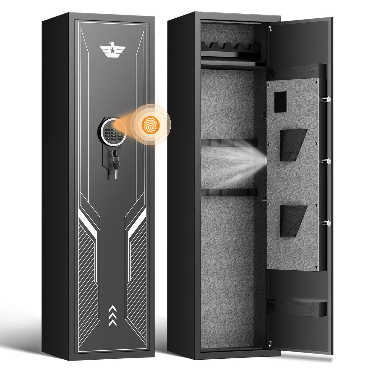 OME-GKM-138W 4-5 Biometric Gun Safe, Gun Safes for Pistols, Assembled