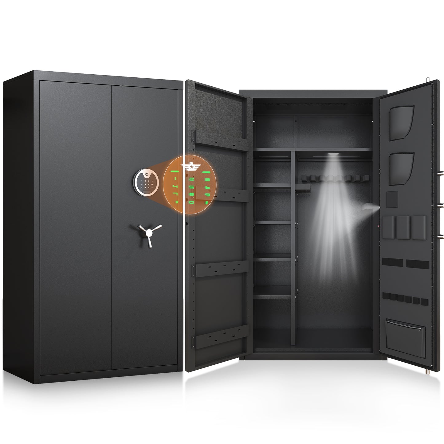 OME AKG3-132D 30-40 Large Gun Safe for Pistol, Unassembled Gun Safe with LCD Keypad and Adjustable Shlef