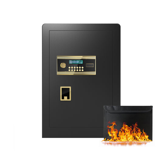 KAV 3.0 Cub Safe Box Fireproof Waterproof, Home Safe with Dual Alarm System, LCD Digital Screen with Hidden Password Function, Fireproof Safe for Home Office Hotel