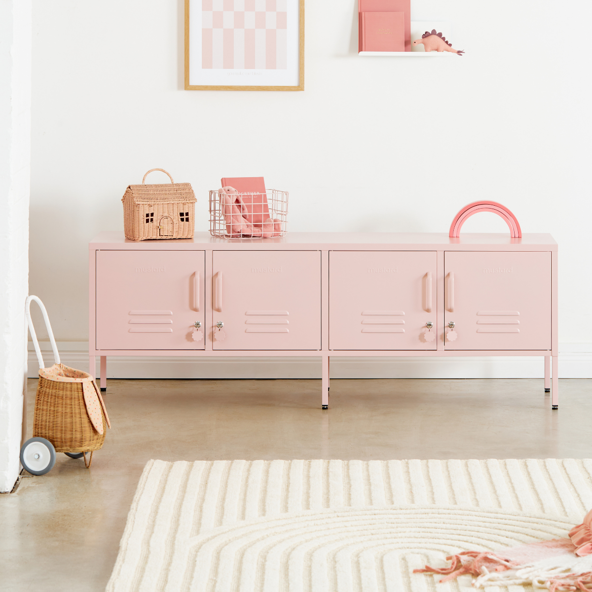 Metal Storage Cabinet Adjustable Shelf Storage Cabinet Laundry Room or Utility Room Storage Cabinet 2 Tiers Large Space for Books Clothes