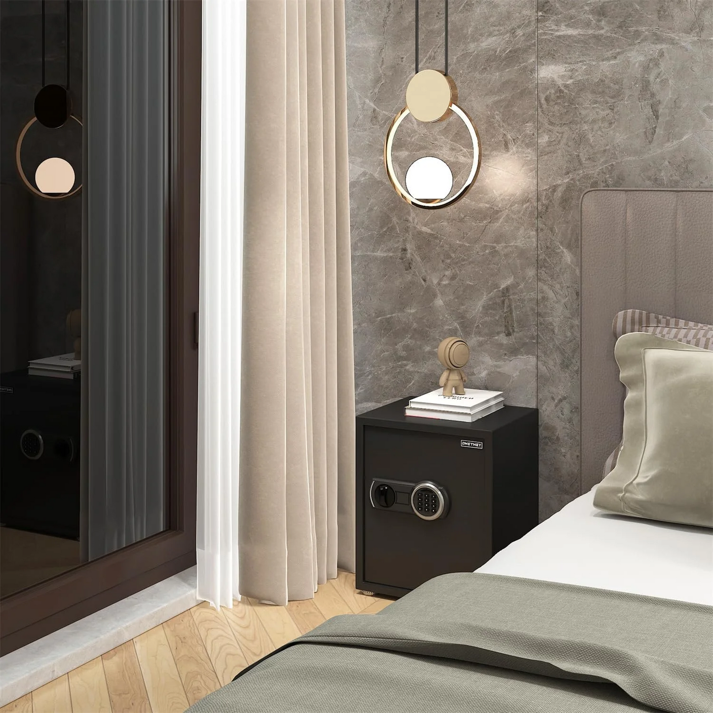 OME- 2.0 Cub Safe Box, Home Safe with Backlit Digital Keypad and Mute Function, Money Safe with LED Light & Removable Shelf, Security Safe for Home, Office and Hotel