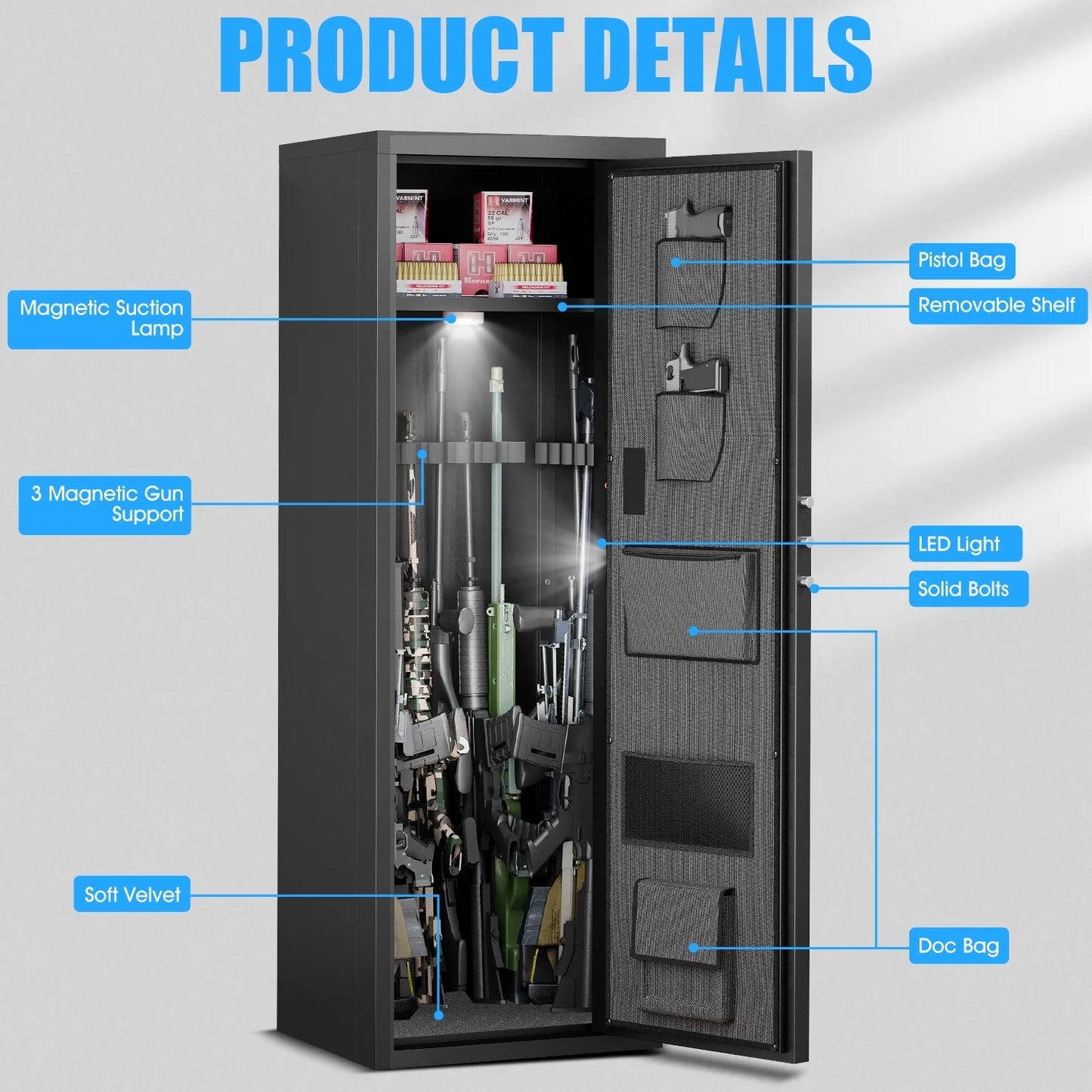 KAV- AKM-132W Kavey 7-8 Gun Safe for Shotguns