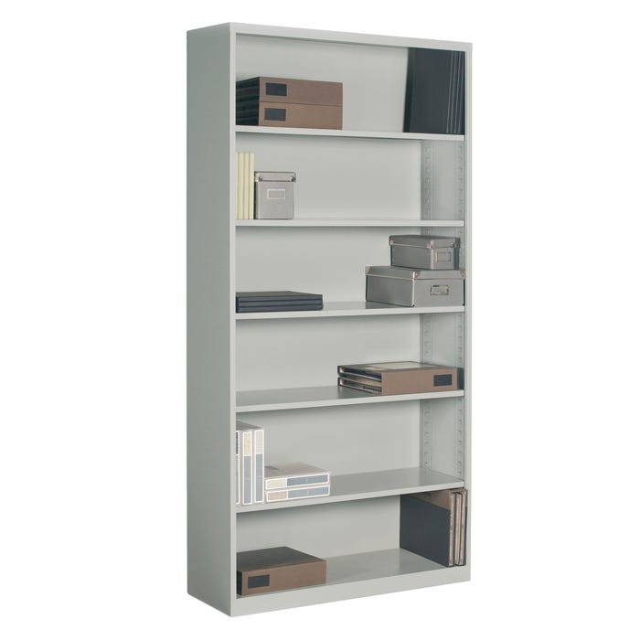 Global Industries Metal Bookcase, 6 Shelves, 36 x 13 x 79 Inches