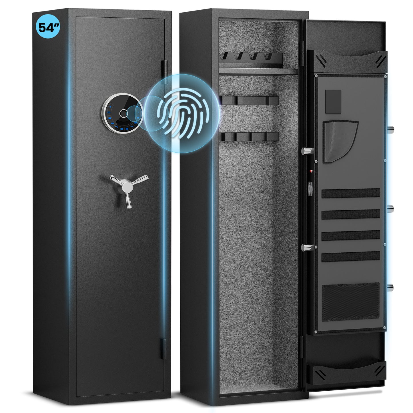 BM-G5-138W 4-6 Gun Safe, Biometric Long Gun Safe with Backlit Keypad