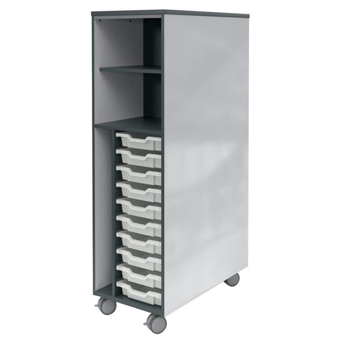 Fleetwood Designer 2.0 Markerboard Tray Storage Shelf, 36 x 20 x 68 Inches, 20 Trays Included, No Door