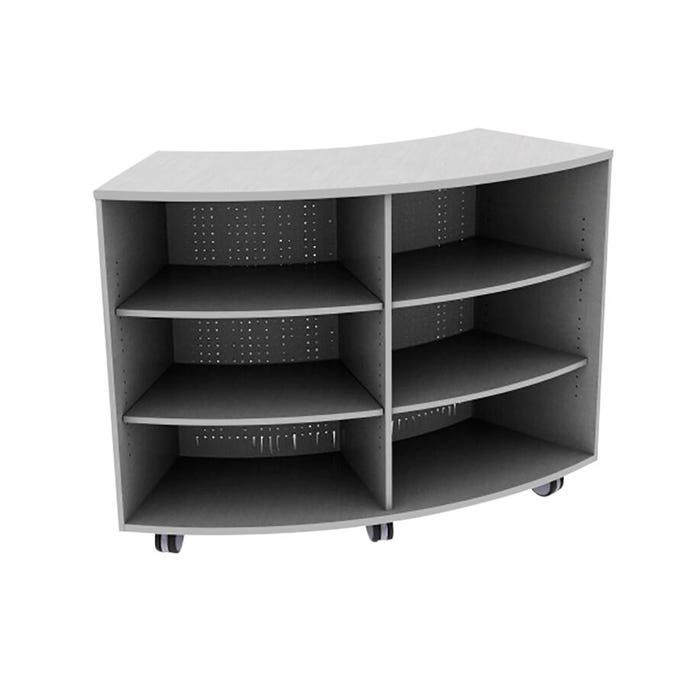 Fleetwood Designer 2.0 Cabinet, Curved Shelf, 4 Shelves, No Door, Magnetic Pegboard Back