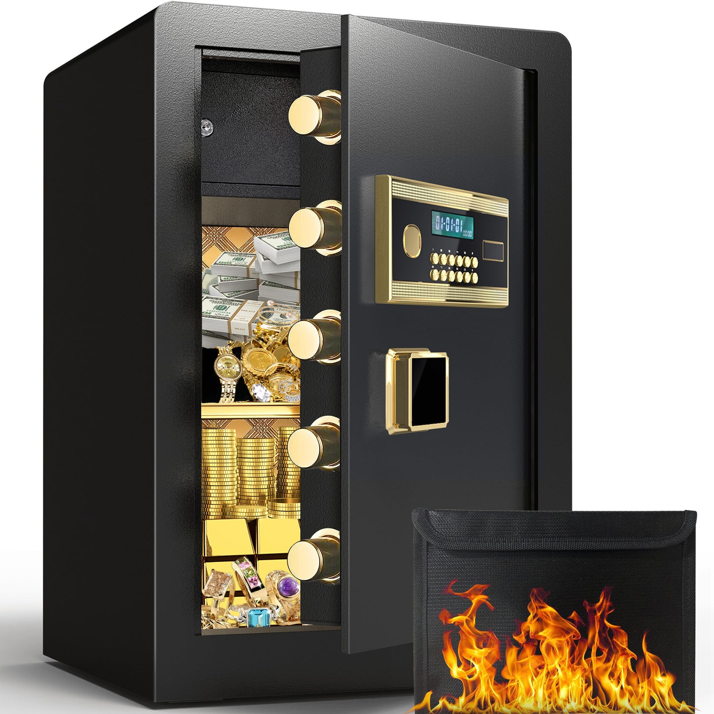 SY 2.5 Cubic Feet Safe Box,Large Home Safe Fireproof Waterproof