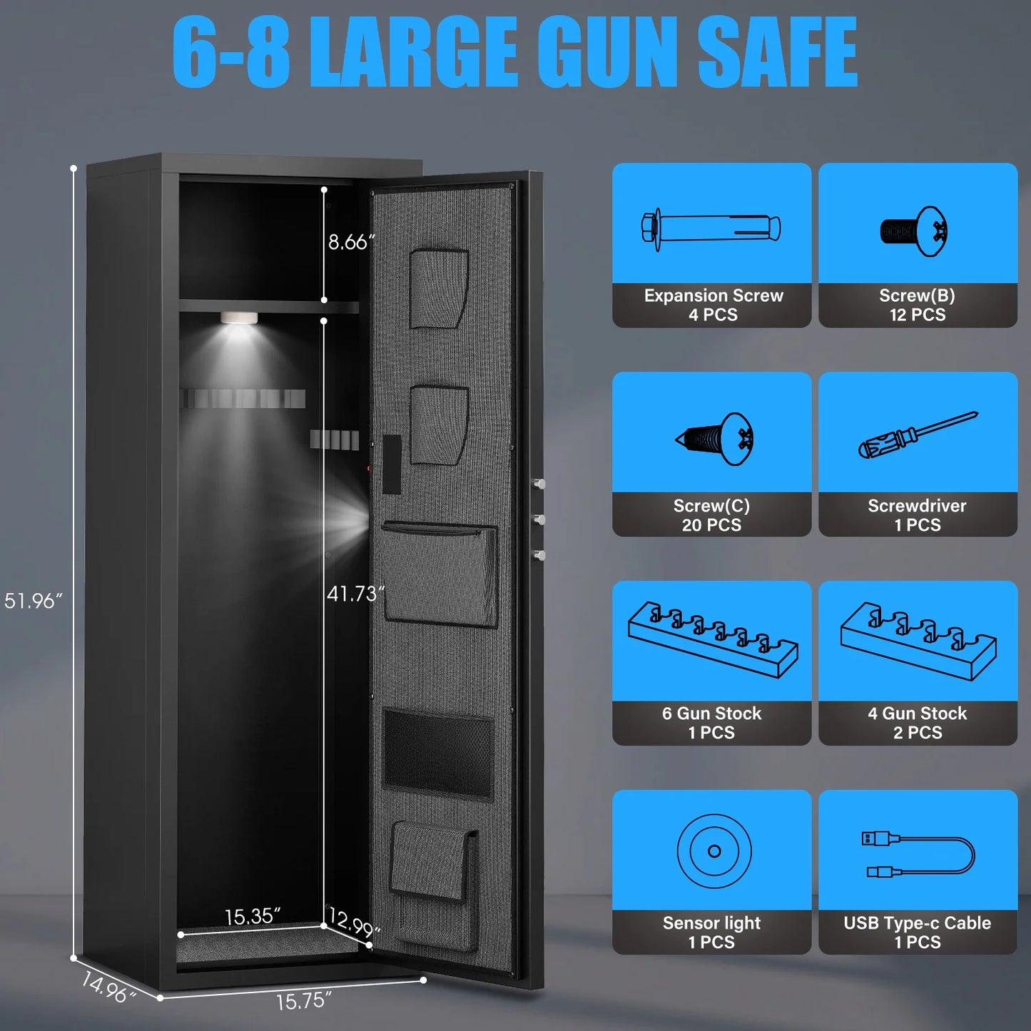 KAV- AKM-132W Kavey 7-8 Gun Safe for Shotguns