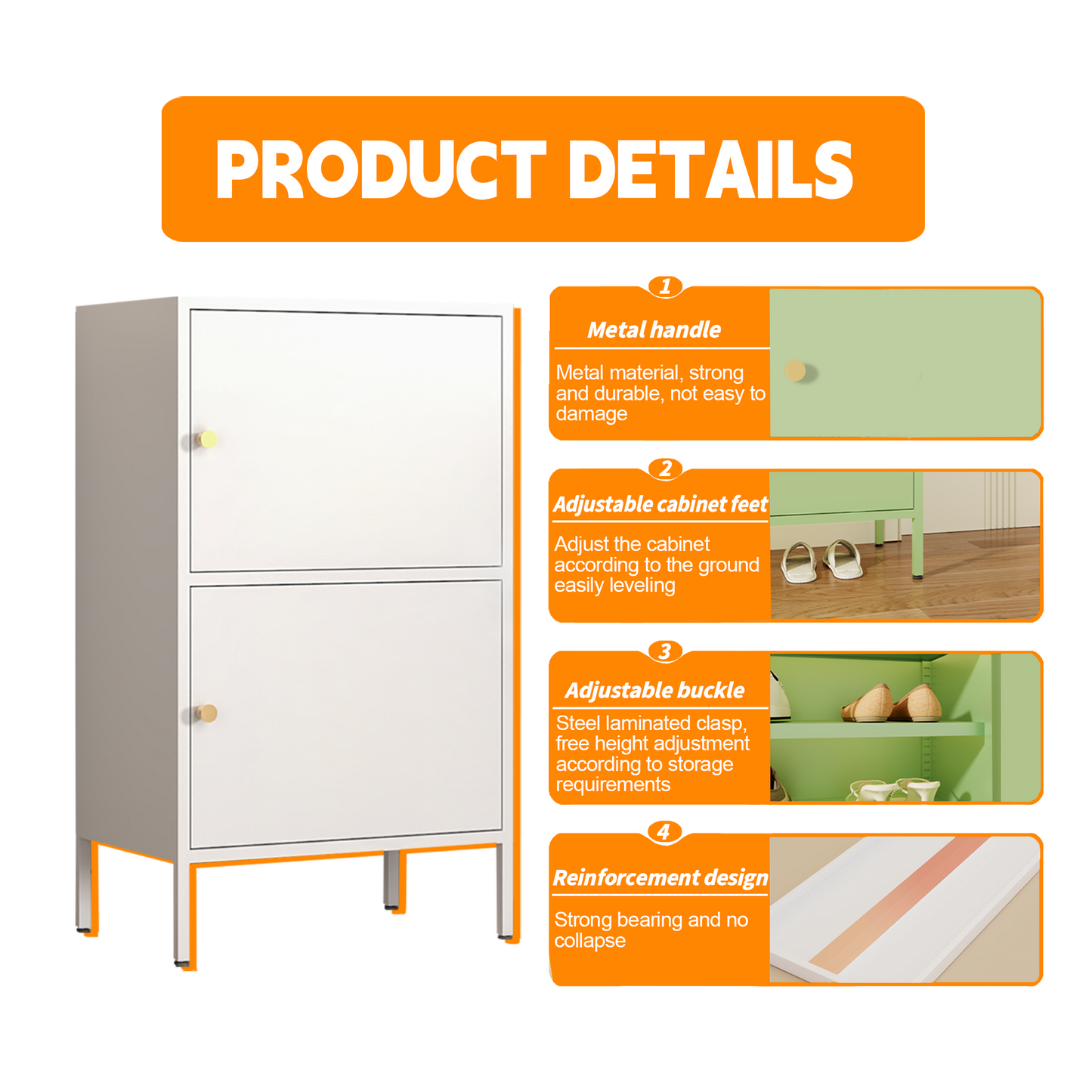 Living Room Metal Storage Cabinet For Kitchen Dining Room Steel Cupboard Kitchen Modern Storage Cabinet With 2 Layer And Drawer Various colors to choose from