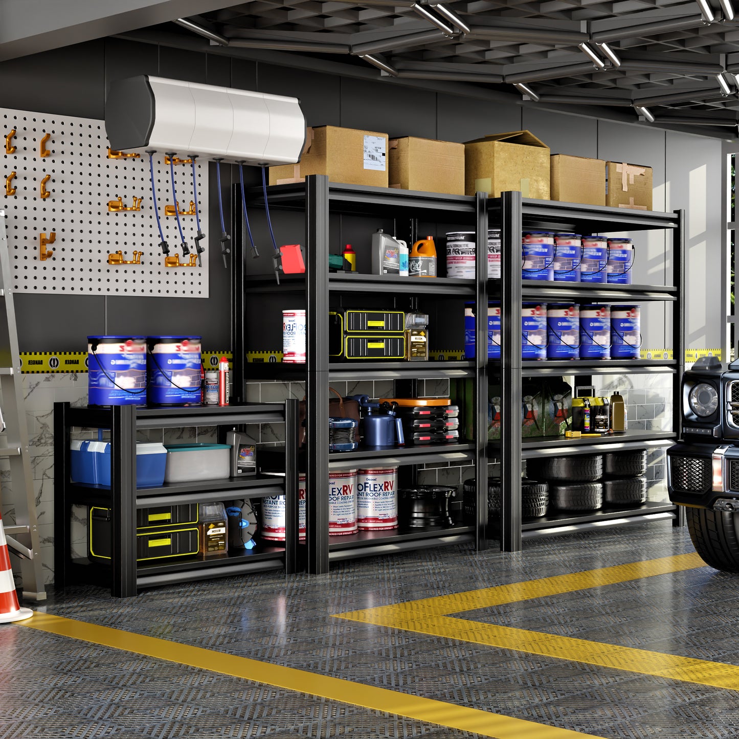 72" H|35.4" W All-Metal Garage Shelving Unit and Storage-Easy Assembly Shelves 5-Tier Rack|Heavy-Duty Adjustable Shelf|Steel Waterproof Rust-Resistant Shelves for Industrial