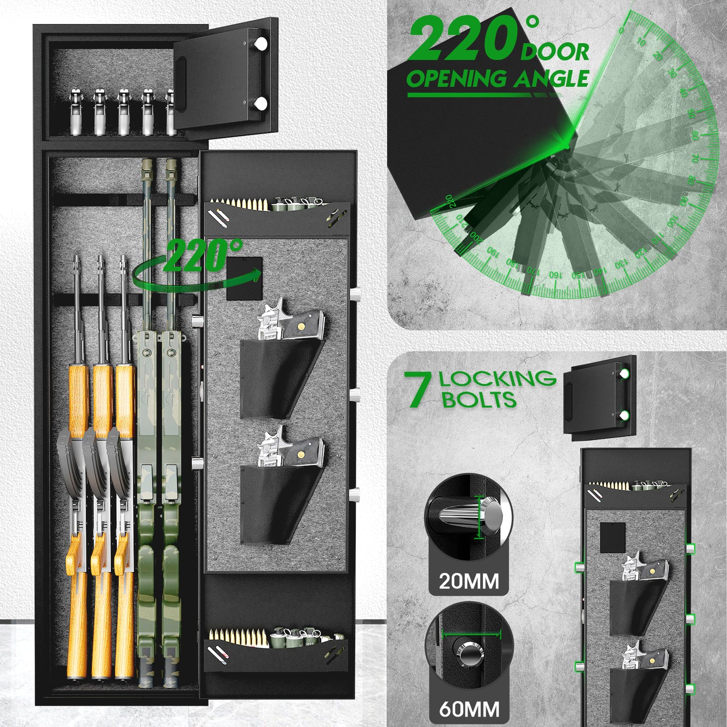 KAV-2411-4-5 Gun Safe Digital Rifle Safe with Drawer
