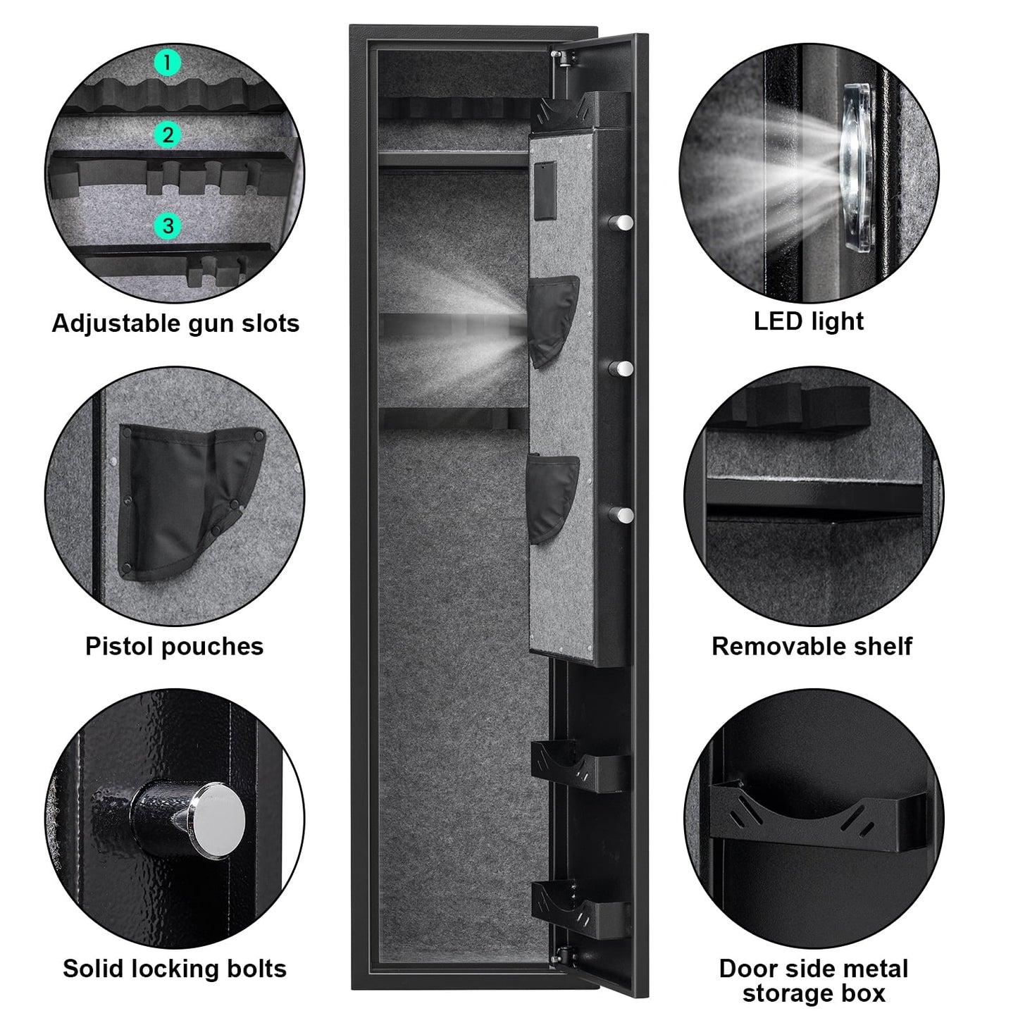 Silkight Electric Gun Safe, Quick Access 3-5 Gun Cabinet
