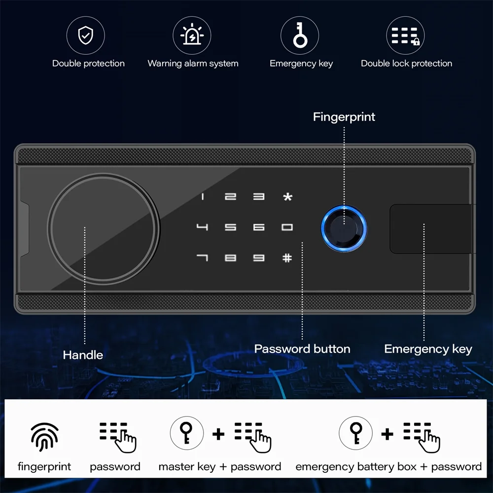 Riflevault Biometric Fingerprint Gun Safe with LCD Screen and Silent Mode, 10-12 Gun Safe for Long Guns and Shotguns with 3 Magnetic Gun Slots and 3 Metal Storage Box