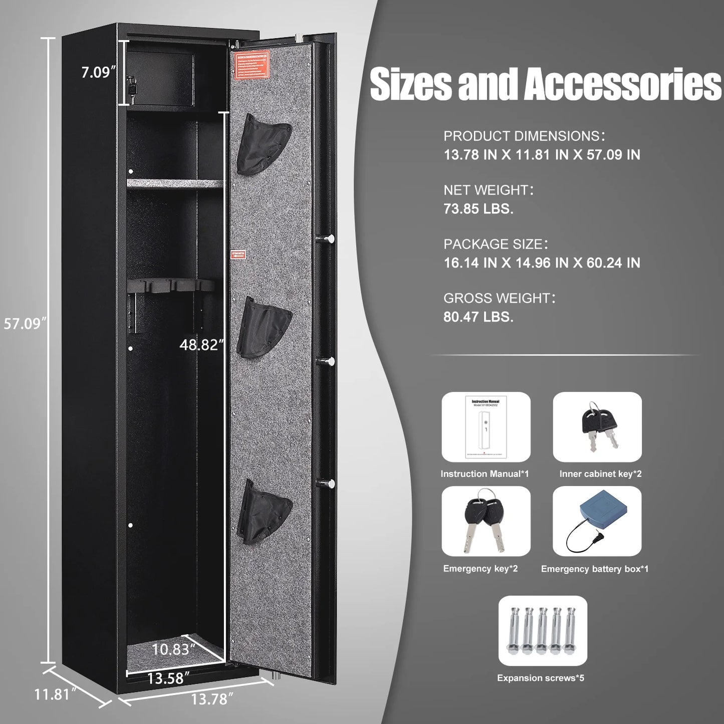 Silkight Large Gun Safe with Silent Mode, Gun Safe for Home