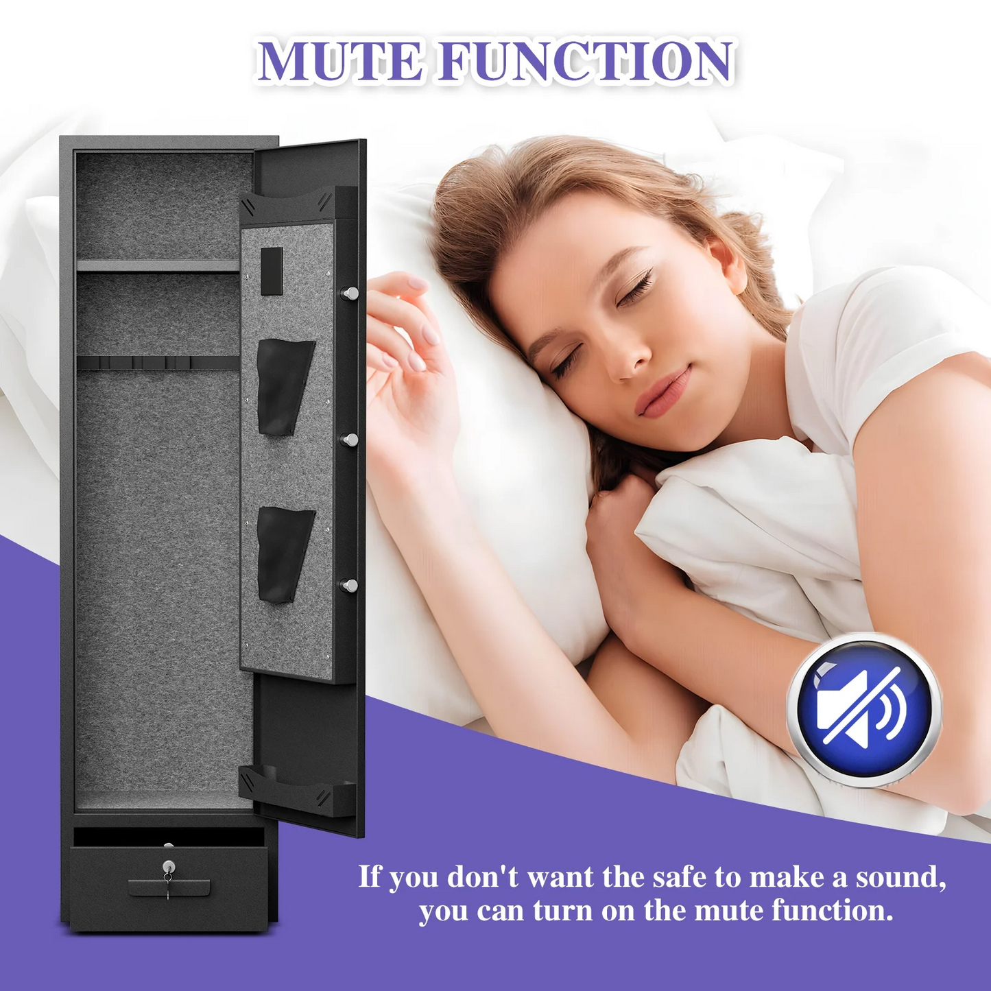 6-8 Gun Safe For Domestic Rifles And Pistols Gun Cabinet,With Backlit Keyboard And Dual Led Lights, Pockets And Removable Shelves