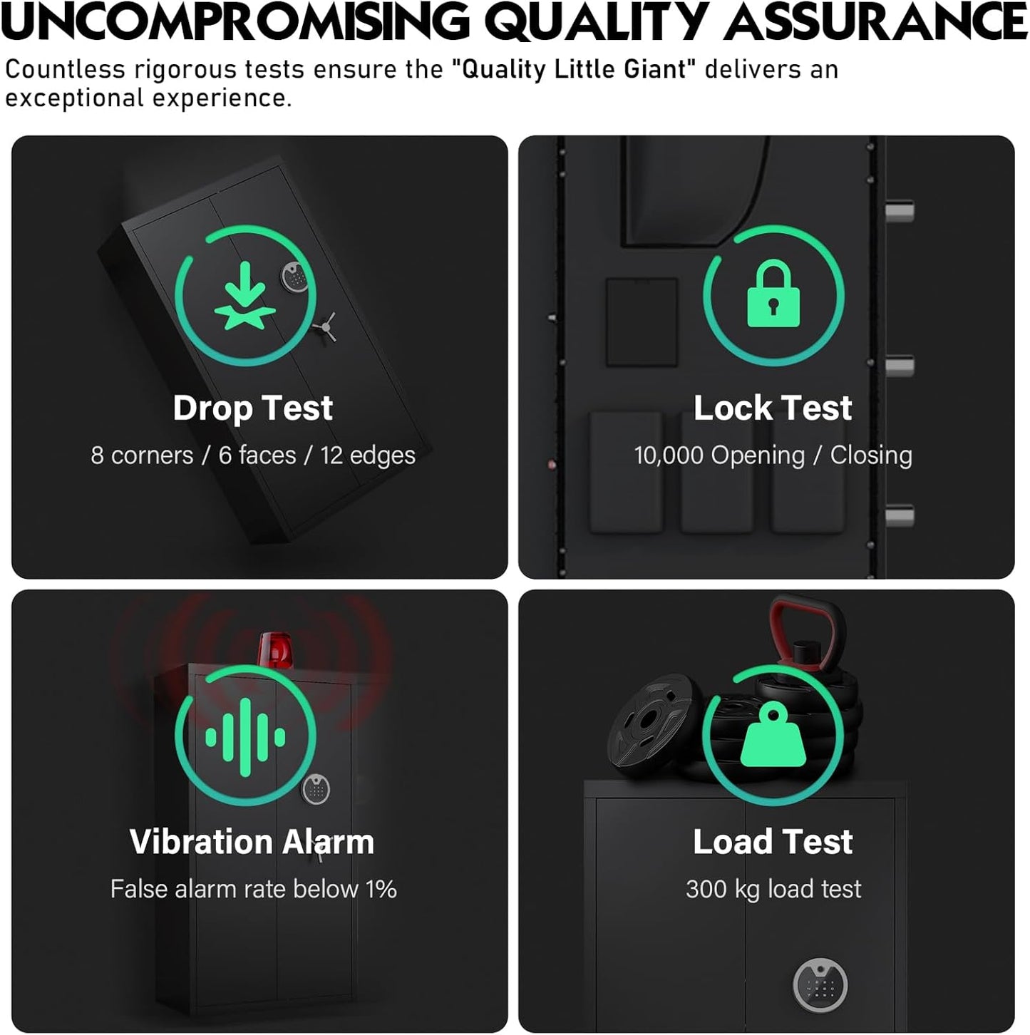 OME AKG3-132W 30-40 Large Gun Safe, Fingerprint Gun Safe for Gun Pistols with LCD Keypad & Gun Rack