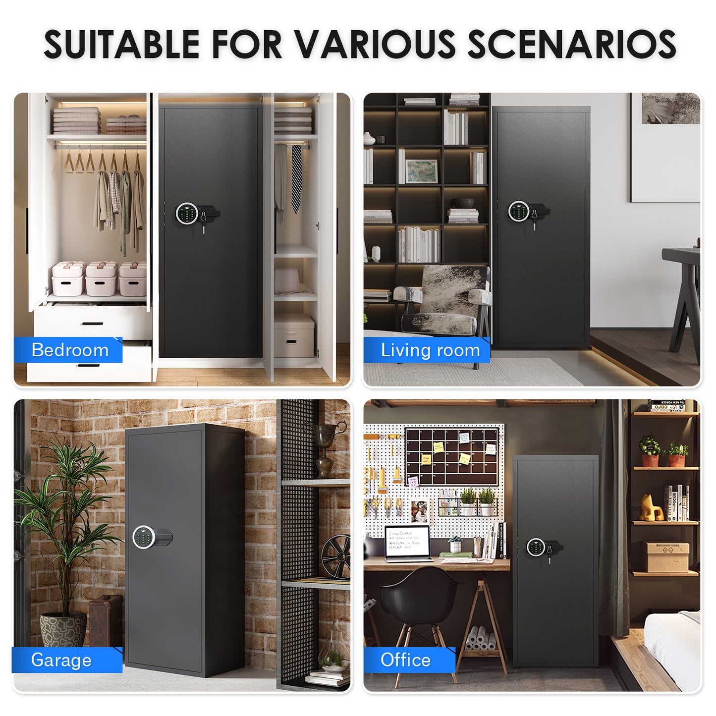 BM-AKMN-132D 7-8 Unassmabled Gun Safe for Pistols,Quick Access Large Gun Safe with Password Lock