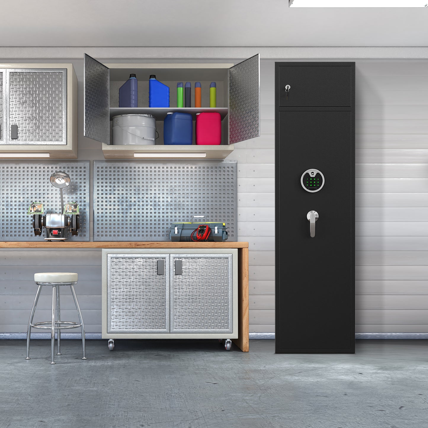 OME G3-145DB Gun Safe, 5-7 Digital Gun Safe with Separate Lock Box, Large Gun Storage with Pistol Bag & Metal Storage Box