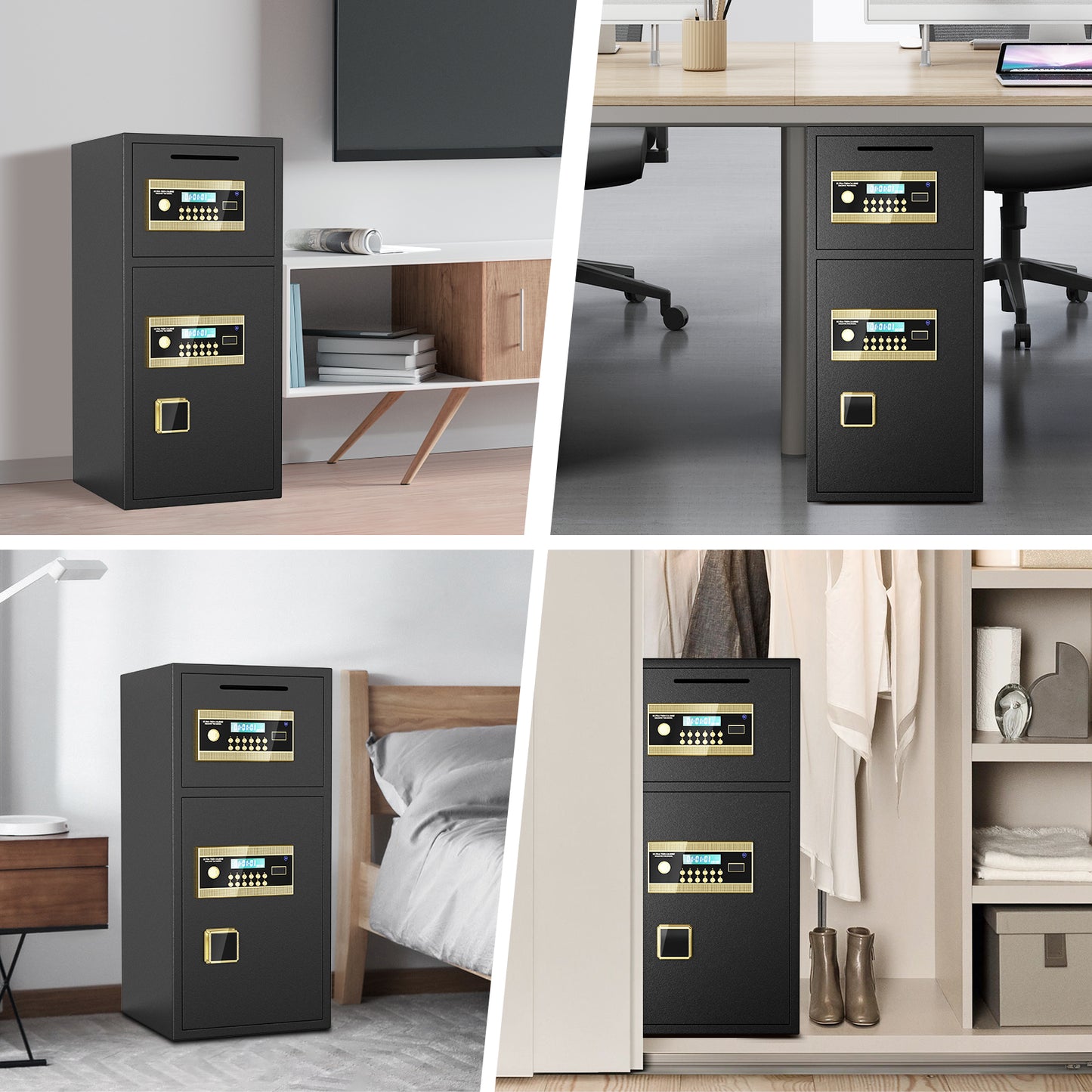 OME K3-75 6.5 Cubic Feet Fireproof Drop Large Safe with Quick Access Slot, Anti-Theft Business Security Waterproof Safe with Digital Lock and Dual Alarm, Large Depository Safe for Money Valuables