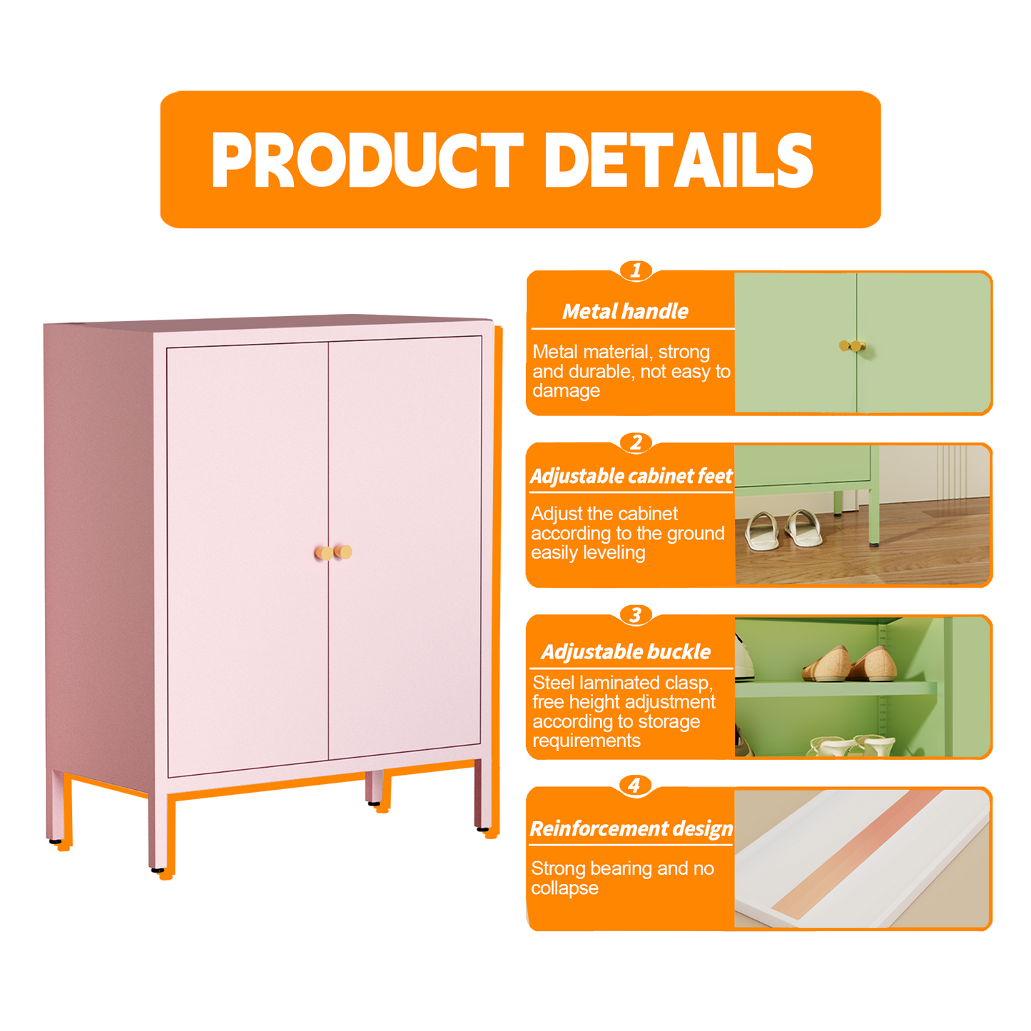 Services Steel Cabinet Kitchen Dining Room Sideboard Kitchen Tablewares Storage Cupboard With 3 Layers And Drawer Multiple colors to choose from