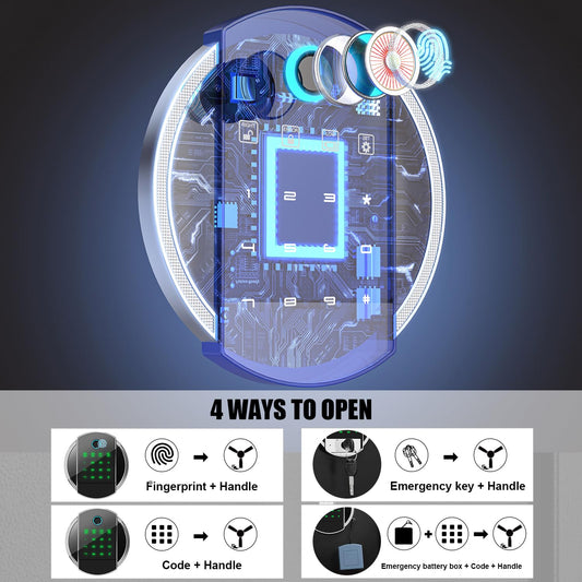 5-7 Rifle Gun Safe, Fingerprint Gun Safe for Home Rifles and Pistols, Long Gun Cabinet with Backlit Touch Keypad, Dual Alarm System, LED Light - image 2
