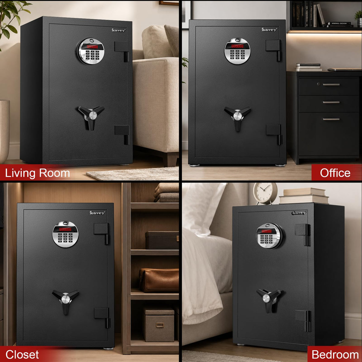 Large Safe Box with Metal Keypad, Fireproof Waterproof Bag & 9 Bolts - image 9
