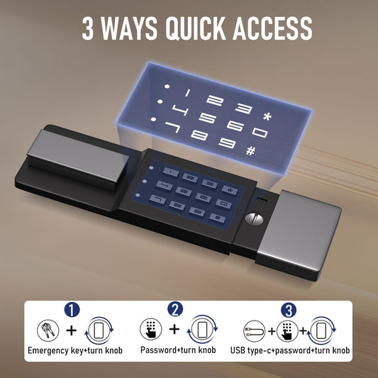 Kavey Double Door Home Safe, 5.5 Cub 220° Wide Opening Safe Box with Backlit Digital Keypad, Adjustable Shelf, Security Safe with Dual Alarm, LED Lights for Jewelry Money Document, Home Office - image 2