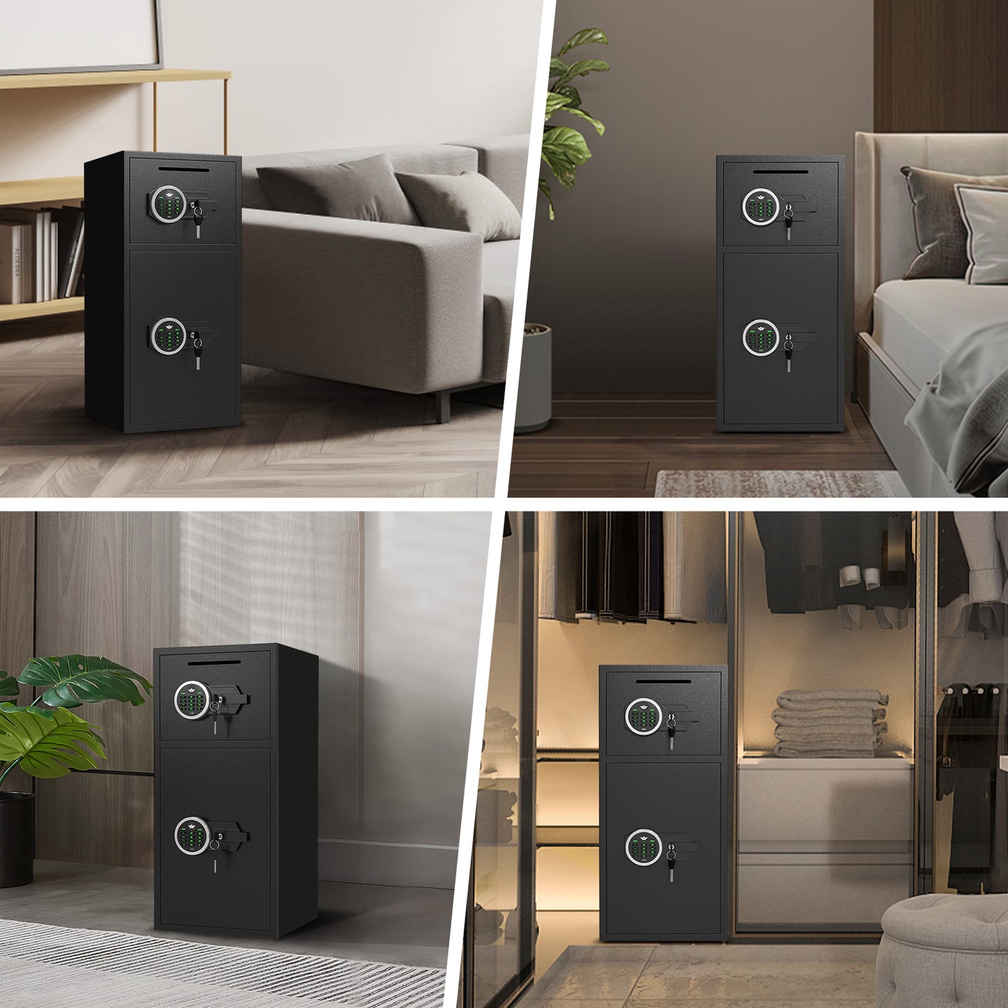 6.5 Cub Extra Large Safe, Heavey Safe Box with Double Digtal Keypad and Dual Alarm for Home Office Hotel, Large Double Door Safe Box -KM-75