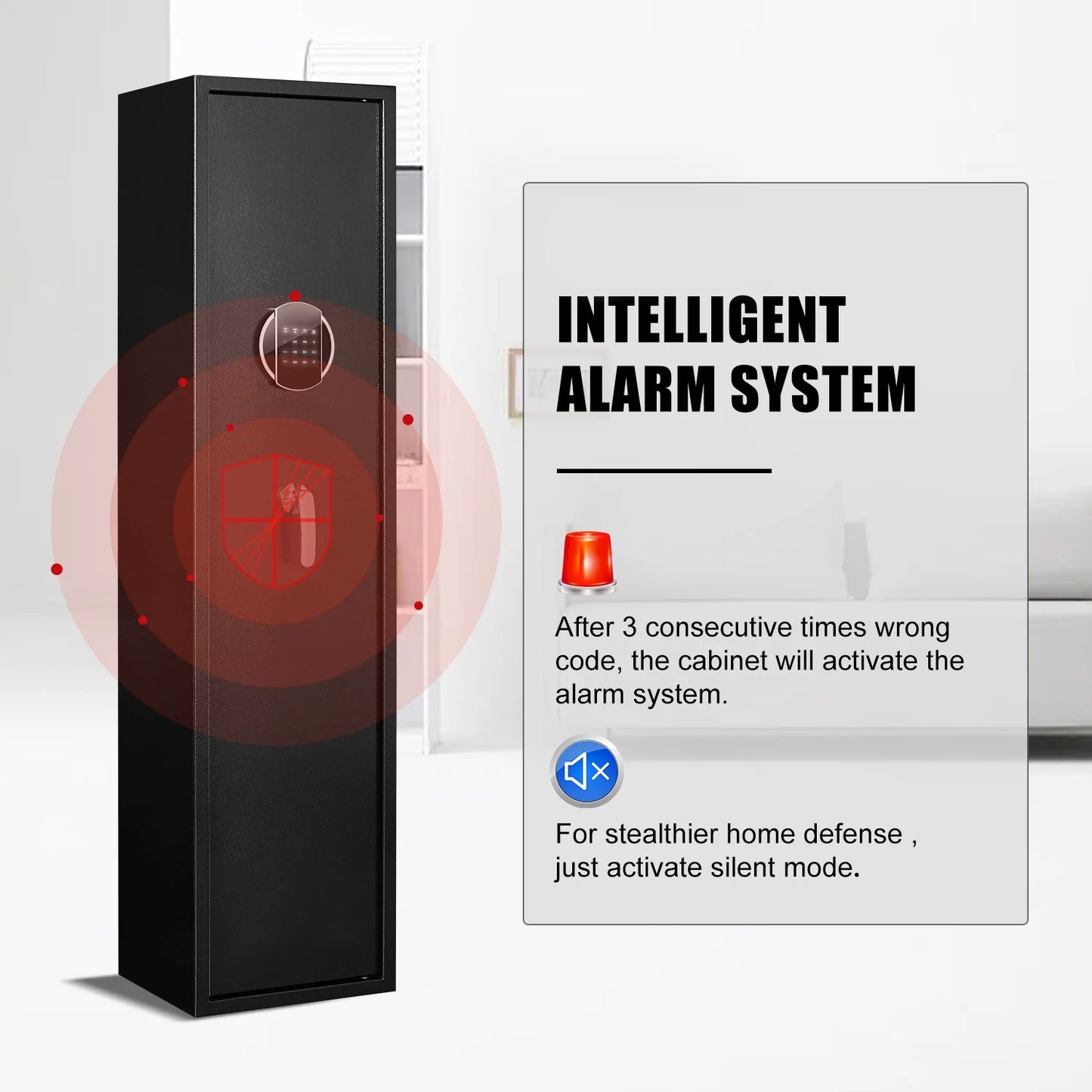 Silkight Large Gun Safe with Silent Mode, Gun Safe for Home