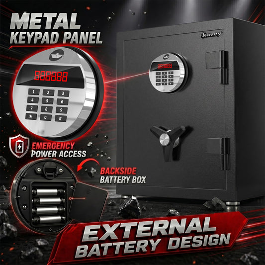Safe Box, Digital Metal Keypad Safe with Fireproof Waterproof Bag - image 2
