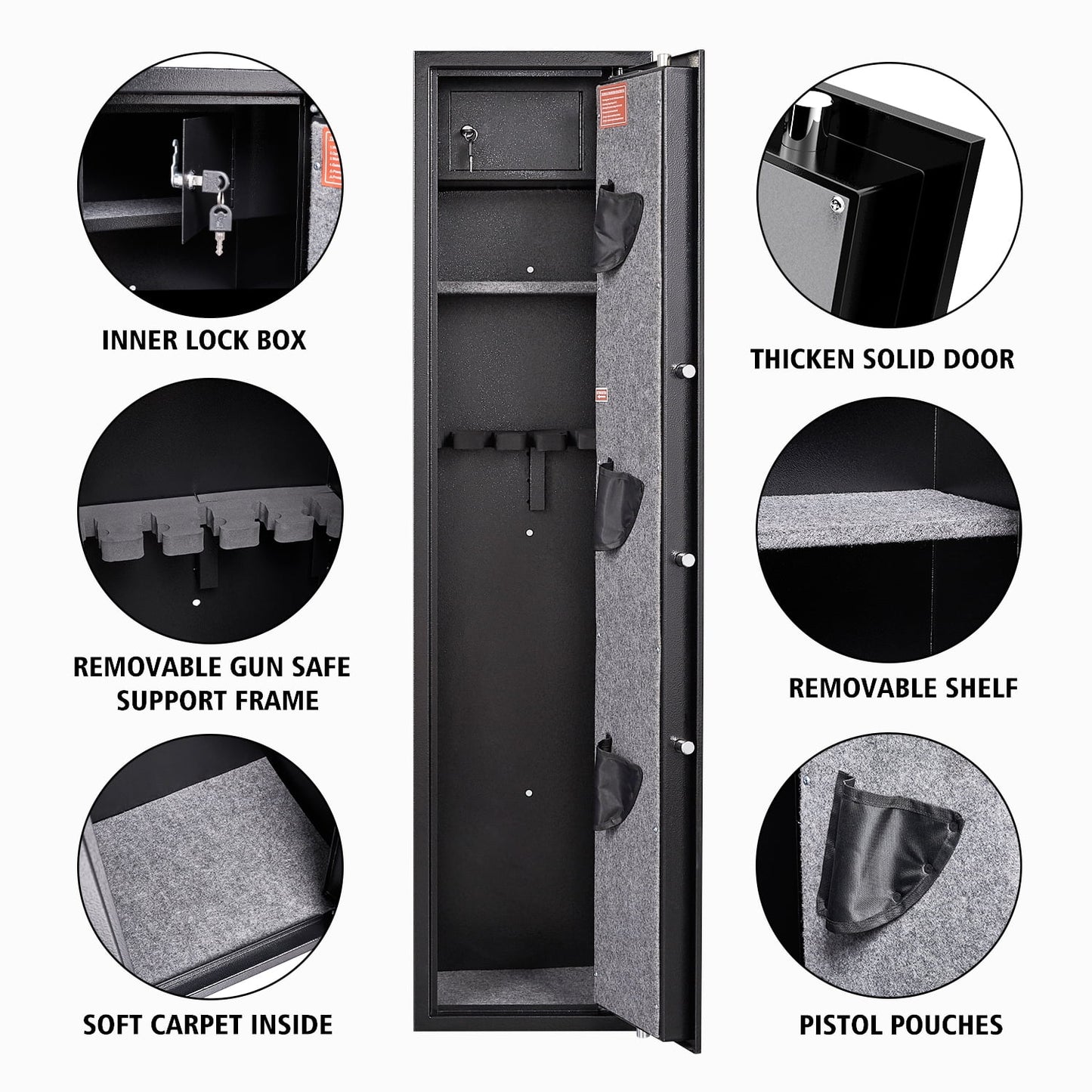 Silkight Large Gun Safe with Silent Mode, Gun Safe for Home