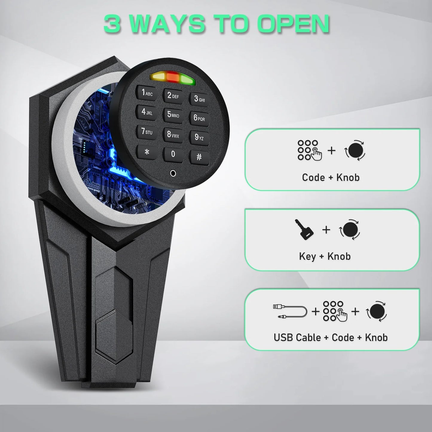 SZ-LYX 2 Gun Safe for Guns and Pistols, Quick Access Gun Cabinet with Silent Mode and Alarm System, Gun Safes with Removable Shelf and Adjustable Gun Slots