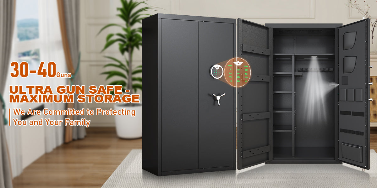 OME AKG3-132D 30-40 Large Gun Safe for Pistol, Unassembled Gun Safe with LCD Keypad and Adjustable Shlef