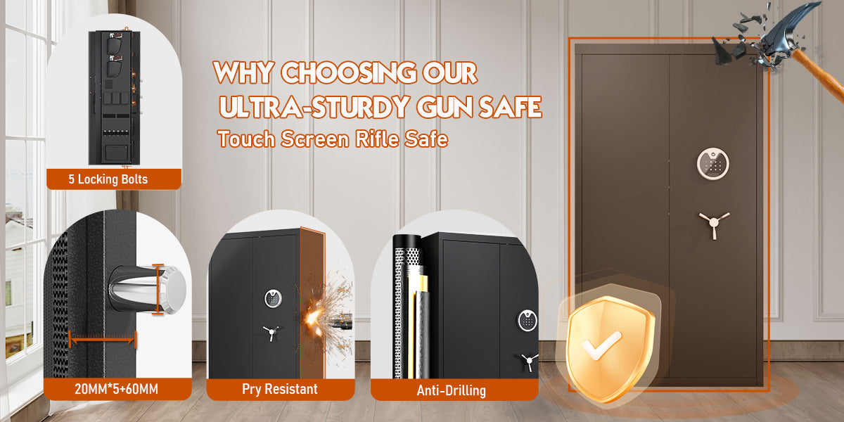 OME AKG3-132D 30-40 Large Gun Safe for Pistol, Unassembled Gun Safe with LCD Keypad and Adjustable Shlef