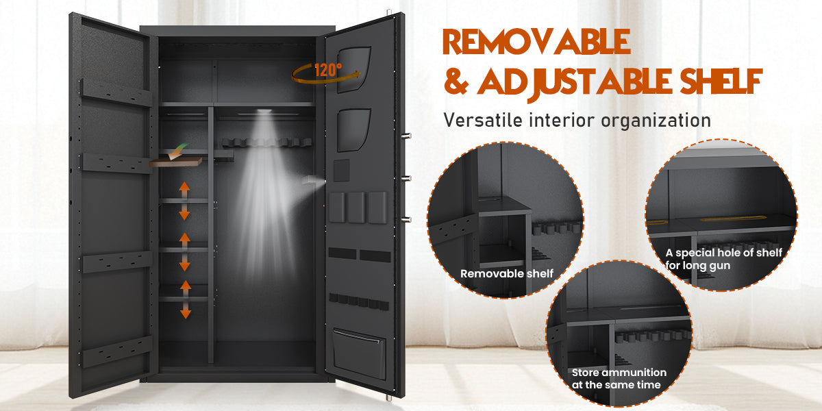 OME AKG3-132D 30-40 Large Gun Safe for Pistol, Unassembled Gun Safe with LCD Keypad and Adjustable Shlef