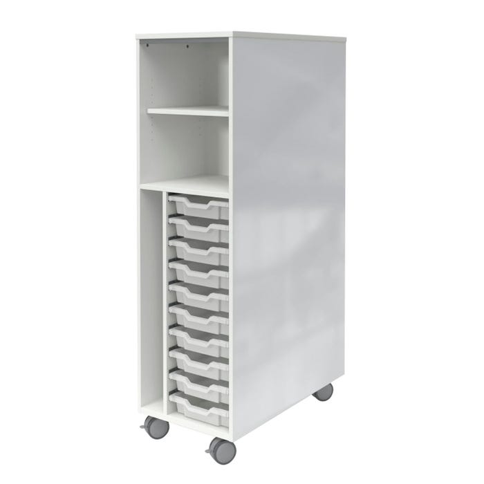 Fleetwood Designer 2.0 Markerboard Tray Storage Shelf, 36 x 20 x 68 Inches, 20 Trays Included, No Door