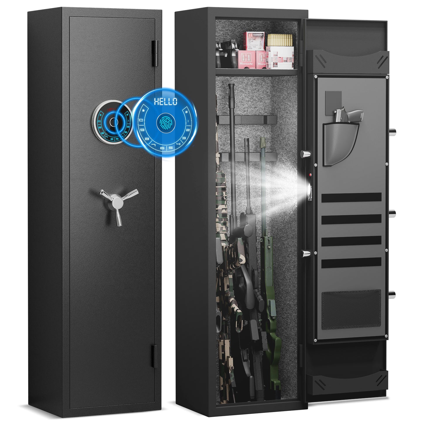 KAV-4-6 Gun Safe, Biometric Gun Safe, 54" Long Gun Safe for Pistol