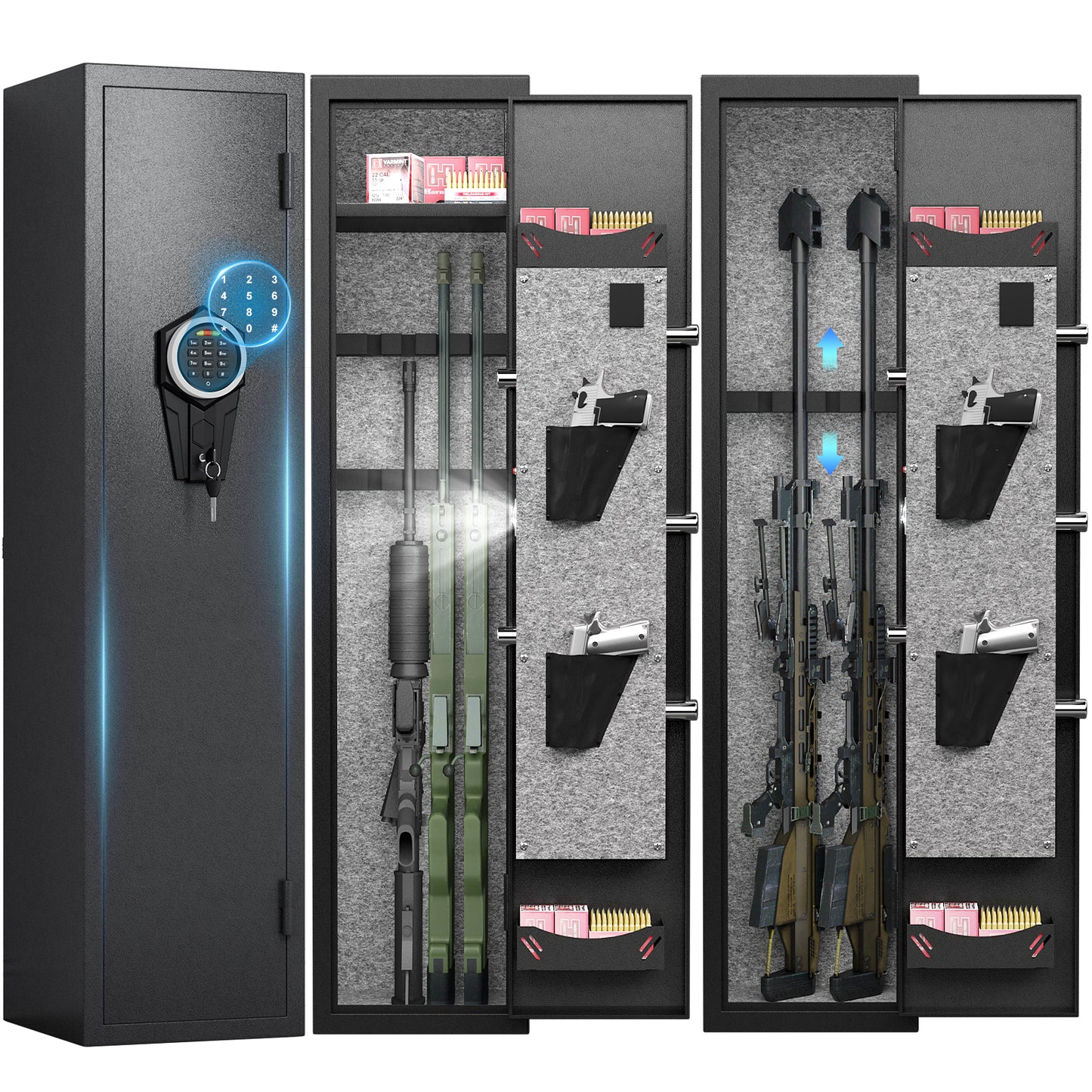 riflevault 3 Gun Safe, Quick Access Electronic Gun Cabinet for Pistols,